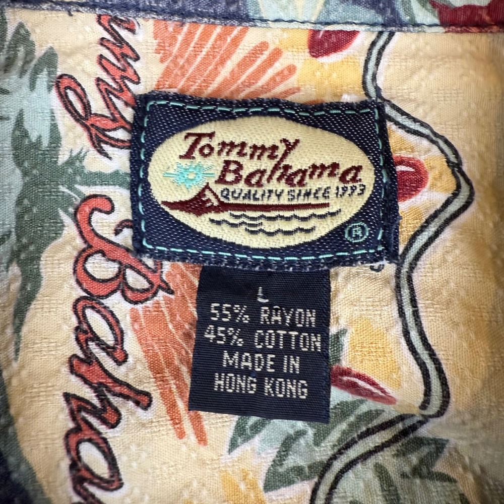 Tommy Bahama Mens Christmas Hula Girl Silk Blend Button Down Shirt Navy Blue L - Picture 5 of 7